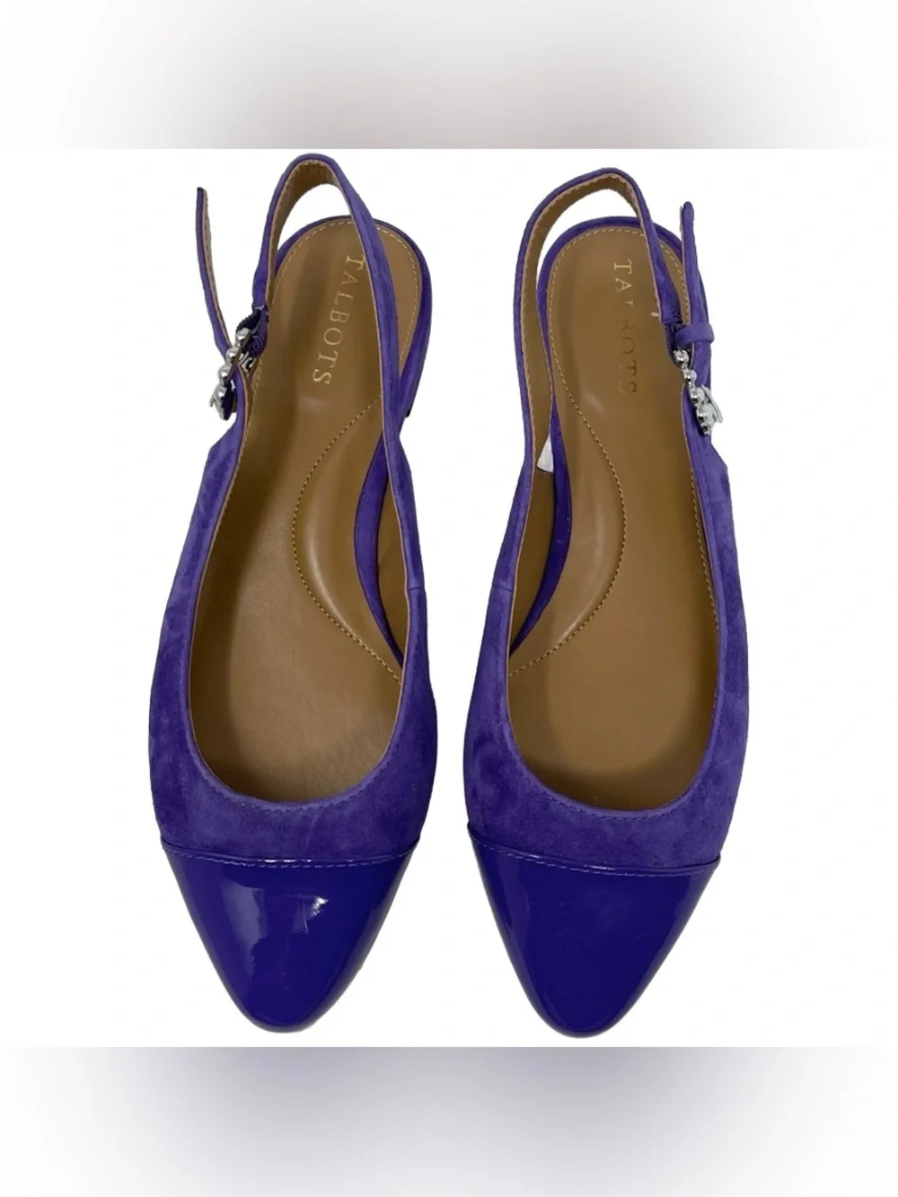 Talbots “Edison” Purple Suede Cap Toe Slingback Flats Women’s Size 7M